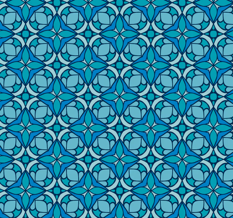 Papel pintado baño patrón azul - TenVinilo