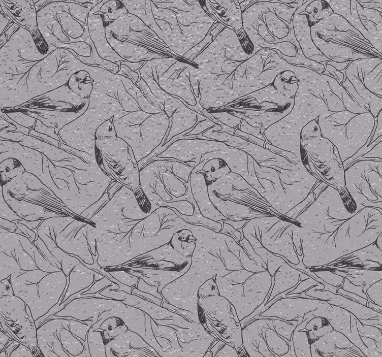 Papel pintado animales pájaros efecto hormigón - TenVinilo
