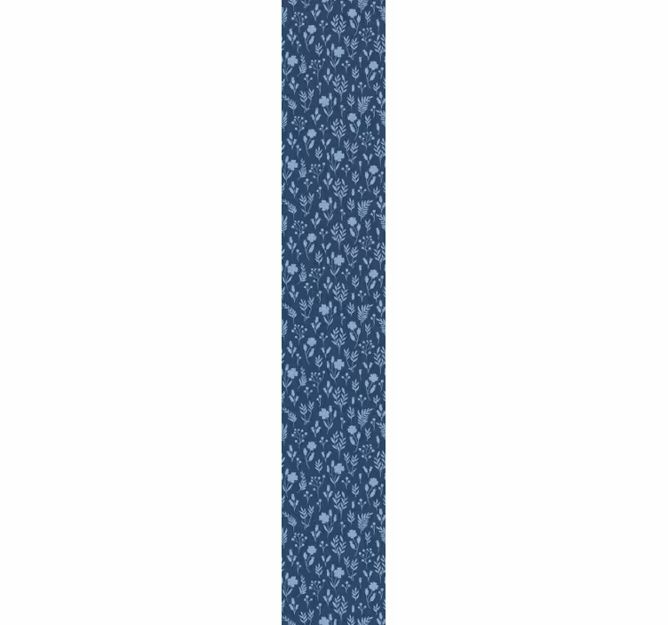Papel pintado flores y hojas de tonos azules - TenVinilo