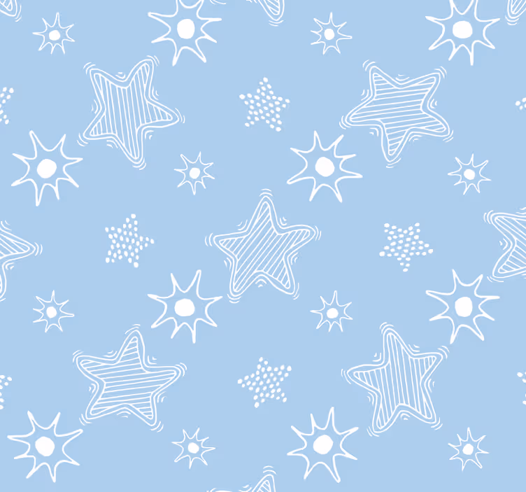 Papel tapiz estrellas patrón de niño azul - TenVinilo