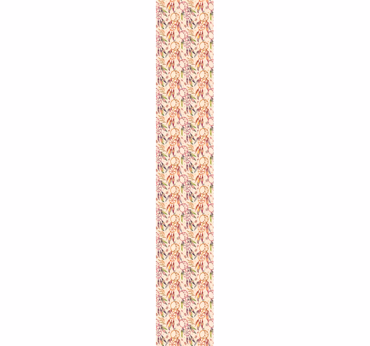 Papel tapiz infantil patrón floral atrapasueños - TenVinilo