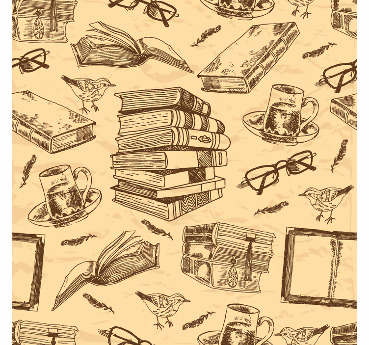 Papel tapiz arte bocetos literarios - TenVinilo