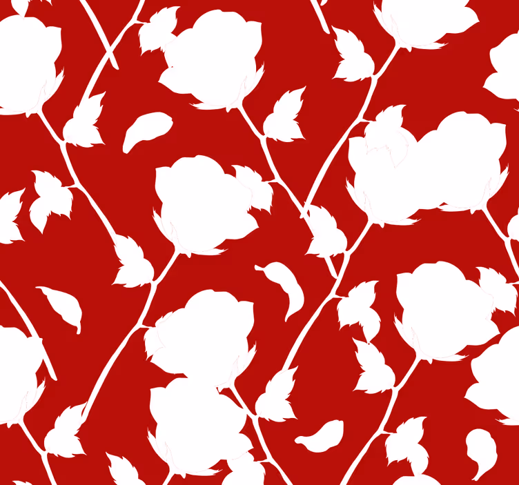 Papel tapiz flores silueta floral - TenVinilo