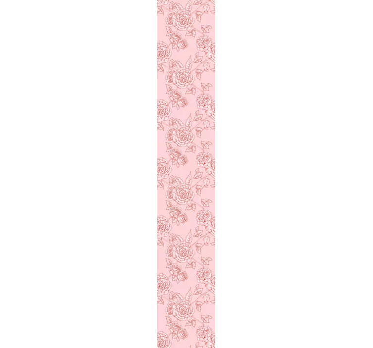 Papel tapiz flores patrón de dibujo rosa - TenVinilo