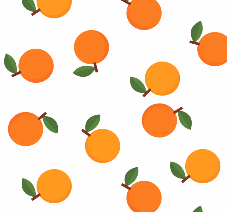Papel tapiz flores patrón con motivos frutales - TenVinilo