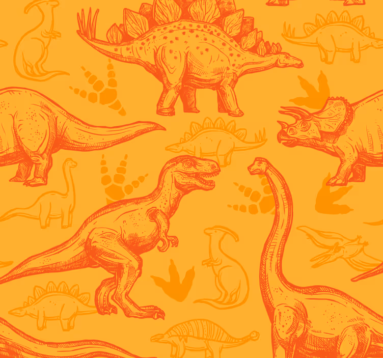 Papel tapiz dinosaurios dibujos animados de dinosaurios - TenVinilo