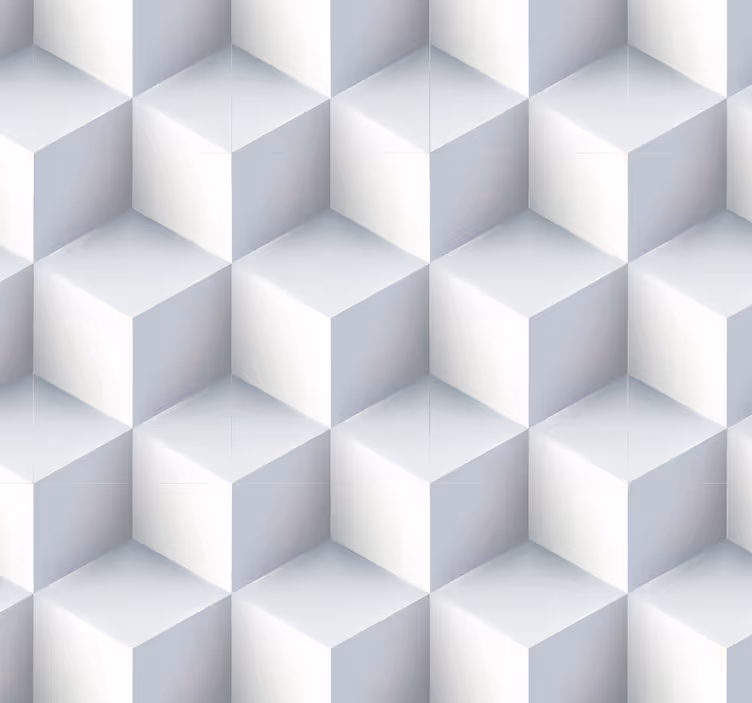 Papel pintado cuadros 3D color blanco - TenVinilo