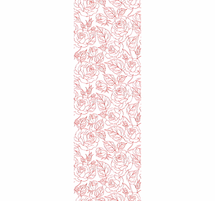 Papel tapiz flores patrón de rosa - TenVinilo