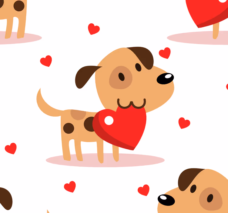 Papel tapiz perros amor de jóvenes - TenVinilo