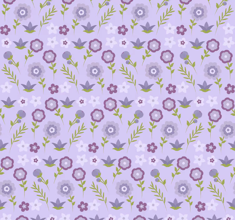 Papel tapiz flores patrón con motivos florales - TenVinilo