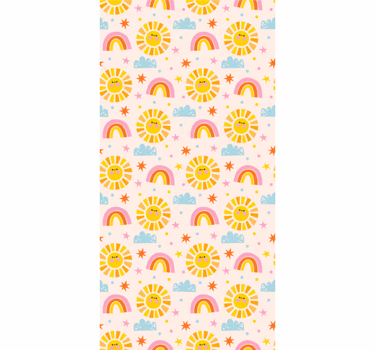 Papel tapiz bebé arco iris de sol - TenVinilo