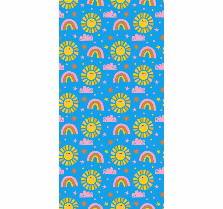 Papel tapiz infantil arcoiris juguetones - TenVinilo