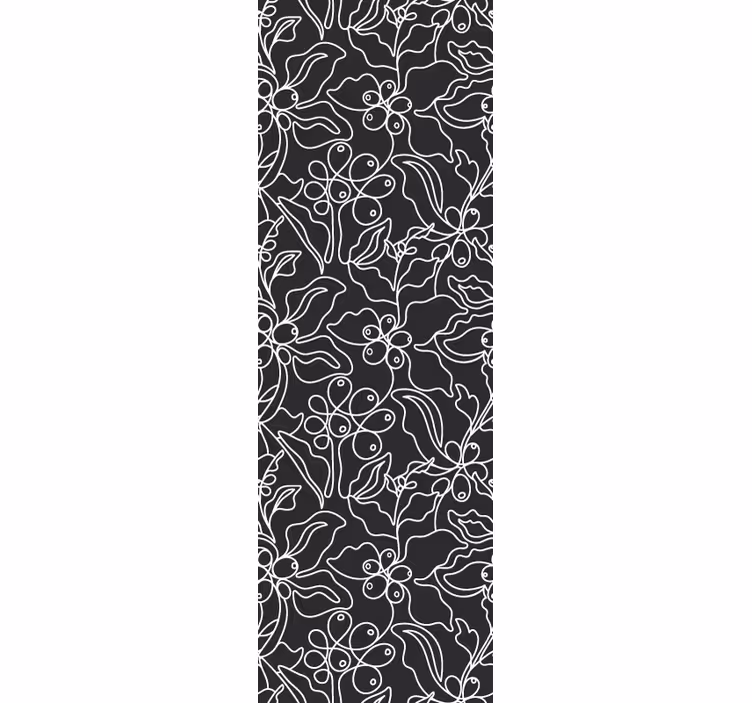 Papel tapiz hojas esquema floral - TenVinilo