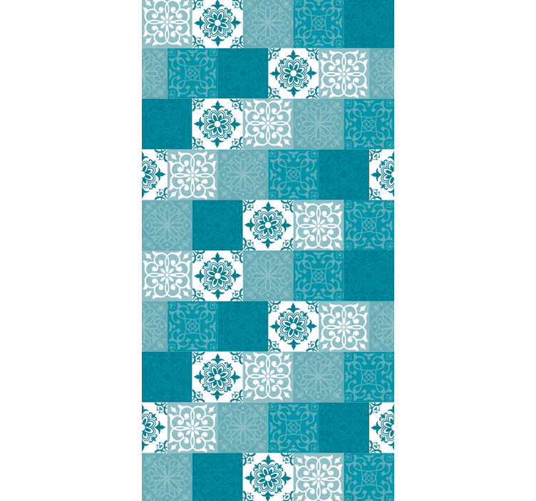 Papel pintado azulejos Turquesa - TenVinilo