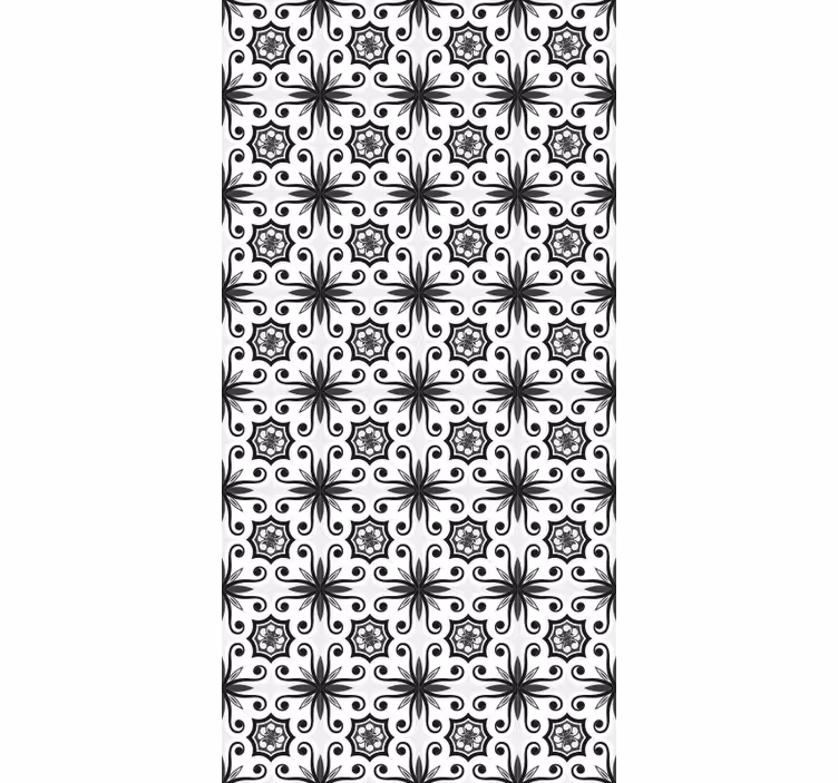 Papel pintado azulejos Azulejo negro vintage - TenVinilo