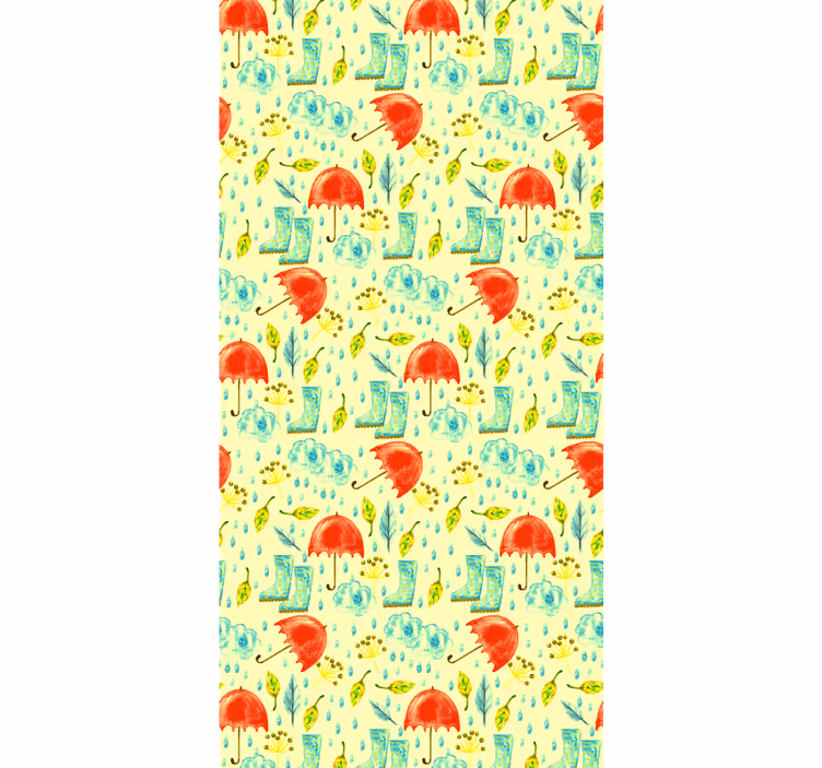 Papel pintado baño Temporada de lluvias de colores - TenVinilo
