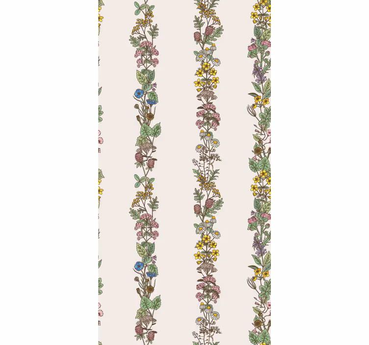 Papel tapiz baño rayas verticales botánicas - TenVinilo