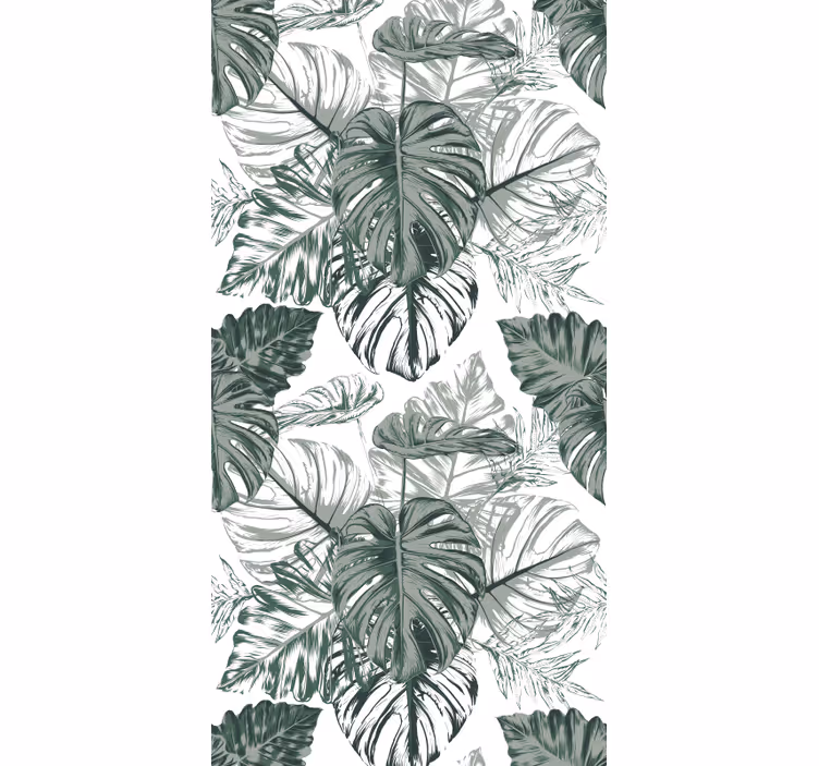 Papel tapiz hojas follaje de monstera - TenVinilo