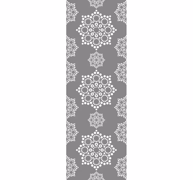 Papel tapiz gris copos de nieve geométricos - TenVinilo