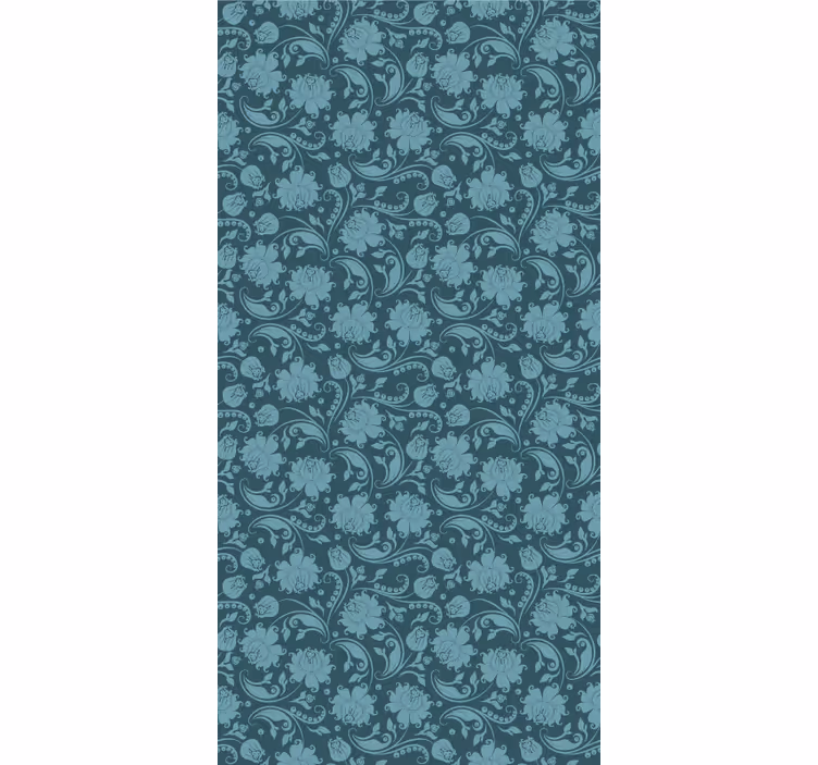 Papel pintado floral Jardín secreto azul - TenVinilo