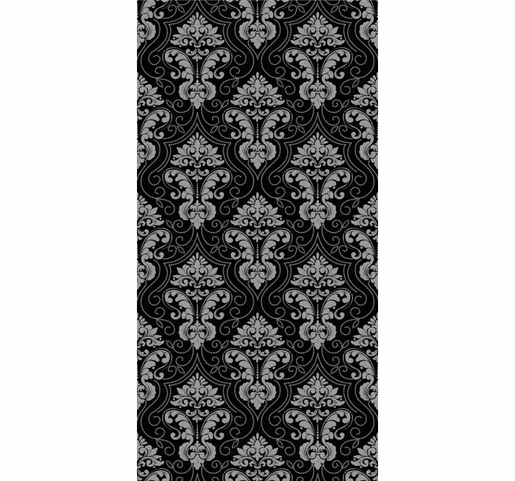 Papel pintado floral Neo barock negro plata - TenVinilo