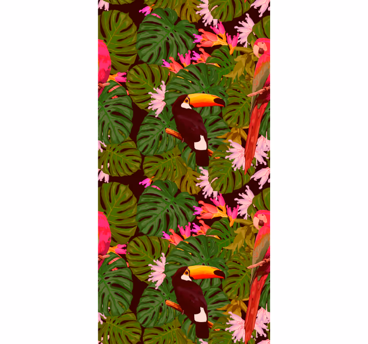 Papel tapiz selva motivo de tucán tropical - TenVinilo