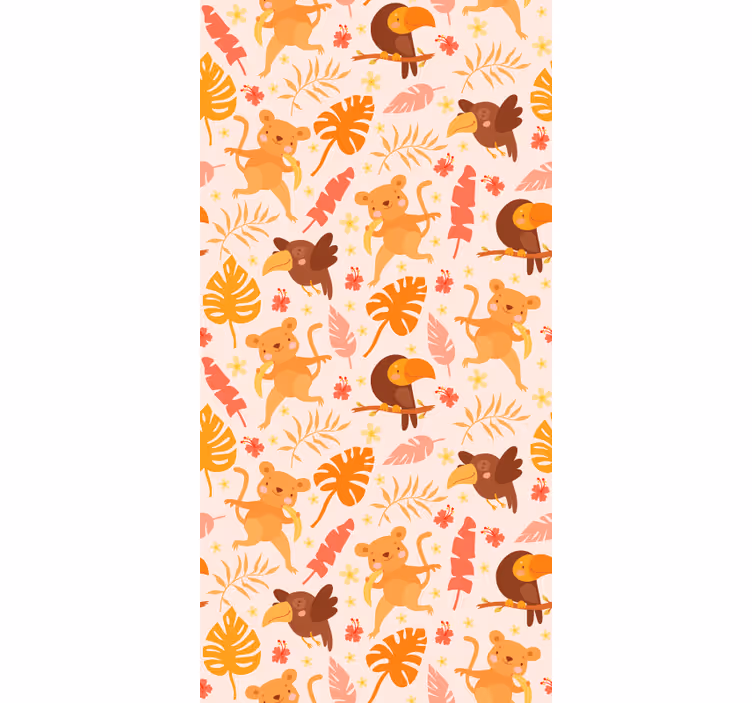Papel tapiz gatos fauna juguetona de la selva - TenVinilo