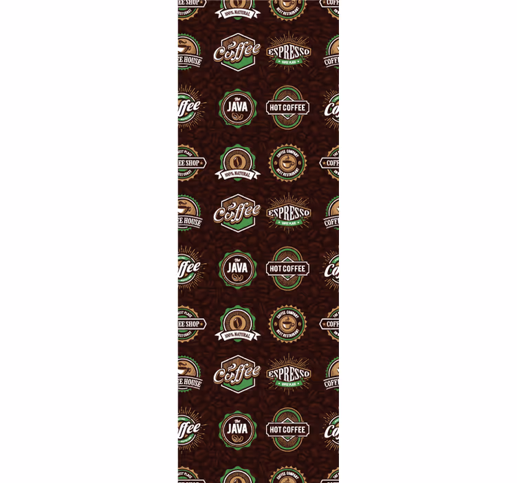 Papel tapiz cocina patrón de emblema de café - TenVinilo