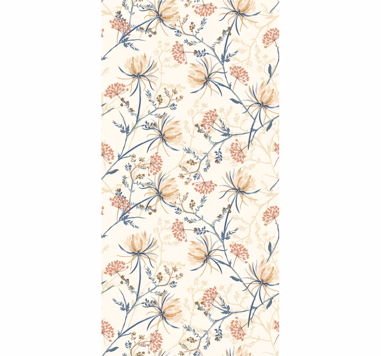 Papel tapiz flores brisa botánica - TenVinilo