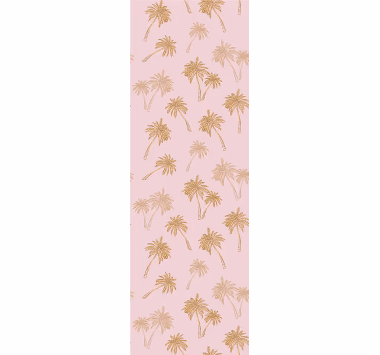 papel pintado troncos Palmera rubor dorado - TenVinilo