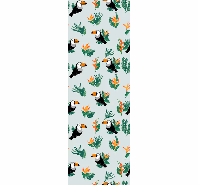 Papel tapiz animales diseño de tucanes tropicales - TenVinilo
