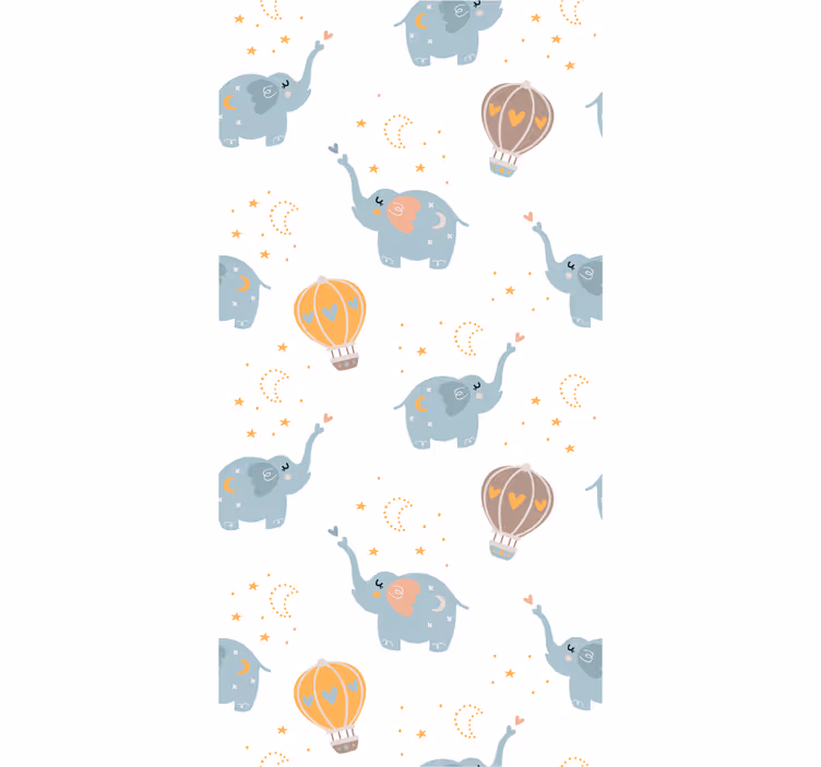 Papel tapiz bebé danza del globo elefante - TenVinilo