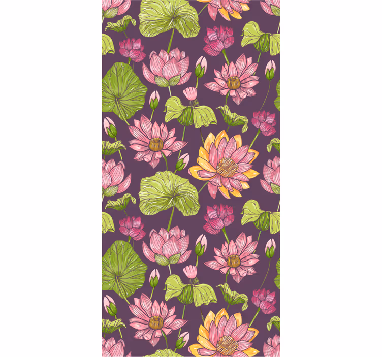 Papel tapiz flores patrón de floración botánica - TenVinilo
