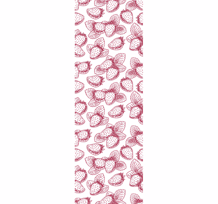 Papel tapiz cocina bocetos de fresa - TenVinilo