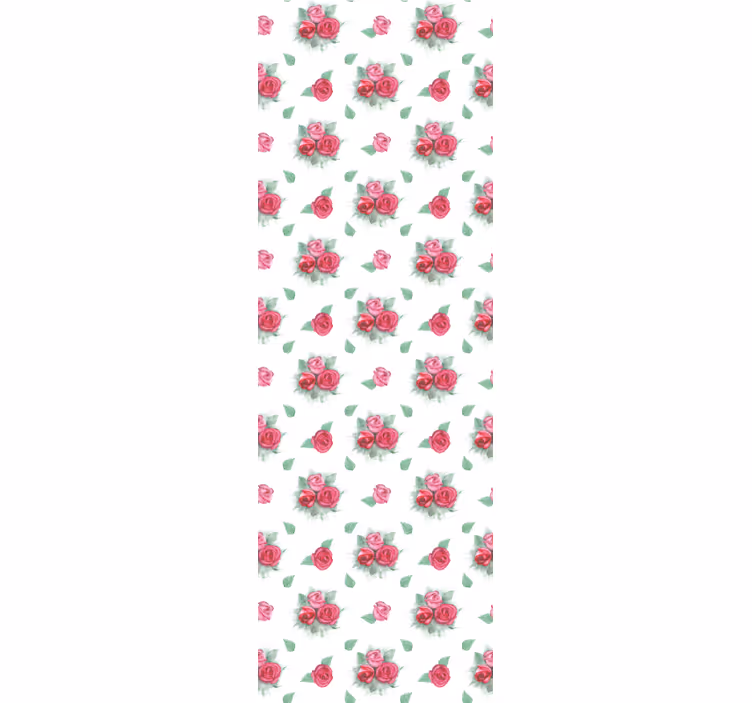 Papel pintado flores Patrón de rosas rosadas y rojas - TenVinilo