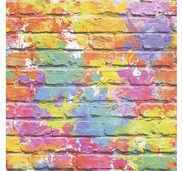 Papel pintado de arte Ladrillo de salpicadura de pintura - TenVinilo