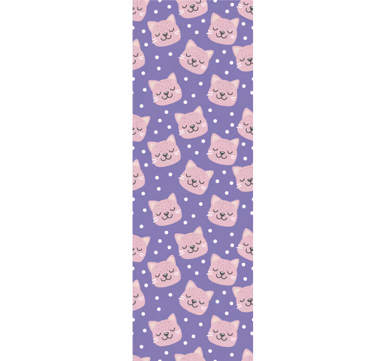 Papel tapiz bebé patrón de gato de polca - TenVinilo