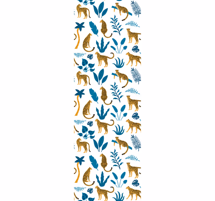 Papel pintado leopardos Patrón de leopardo tropical - TenVinilo