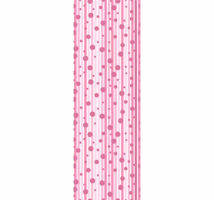 Papel pintado rayas Patrón vertical rosa y blanco con dods - TenVinilo