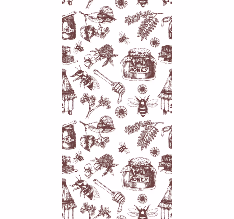 Papel pintado floral Flores y miel - TenVinilo