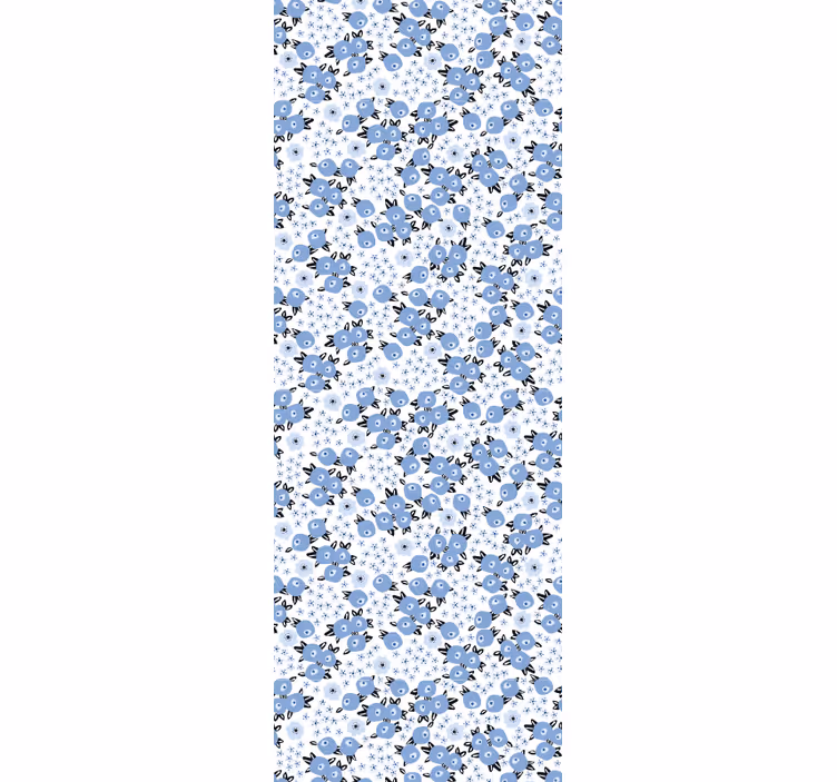 Papel pintado flores Flores azules antiguas vintage - TenVinilo