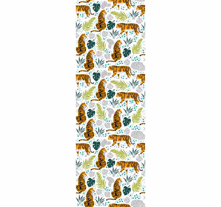 Papel tapiz animales tigres y follaje - TenVinilo