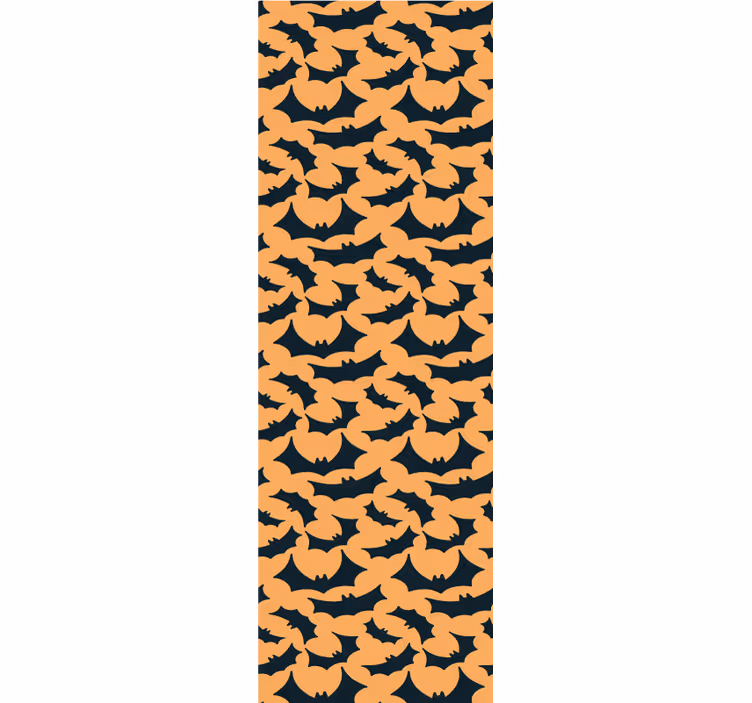 Papel pintado Halloween Patrón de murciélagos naranja y negro - TenVinilo