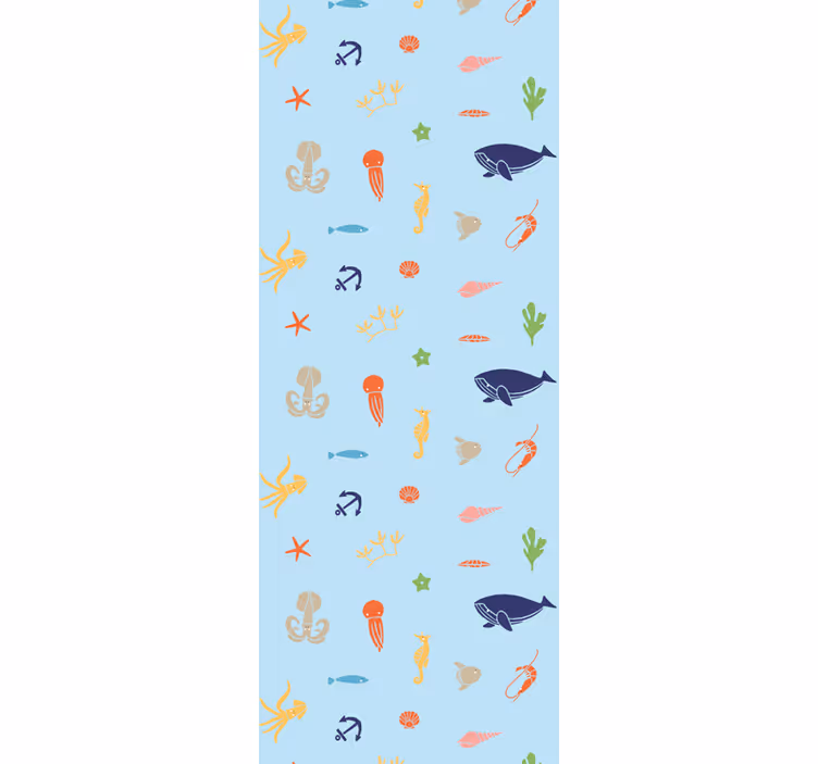 Papel tapiz animales patrón de fauna oceánica - TenVinilo