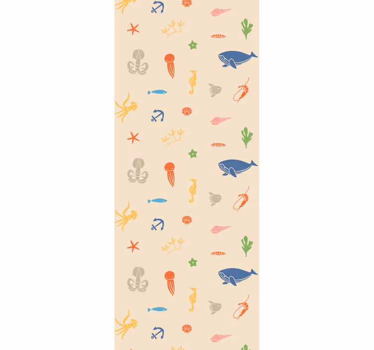 Papel tapiz animales motivos de vida marina - TenVinilo