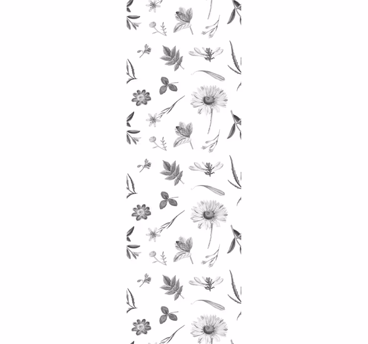 Papel tapiz flores bocetos florales - TenVinilo