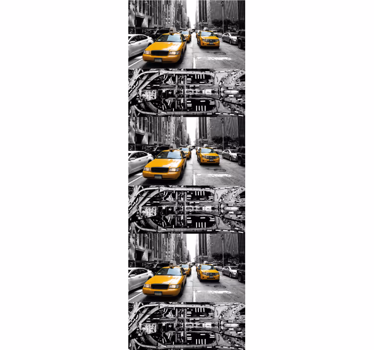 Papel pintado Nueva York Taxi amarillo, nueva york, collage - TenVinilo