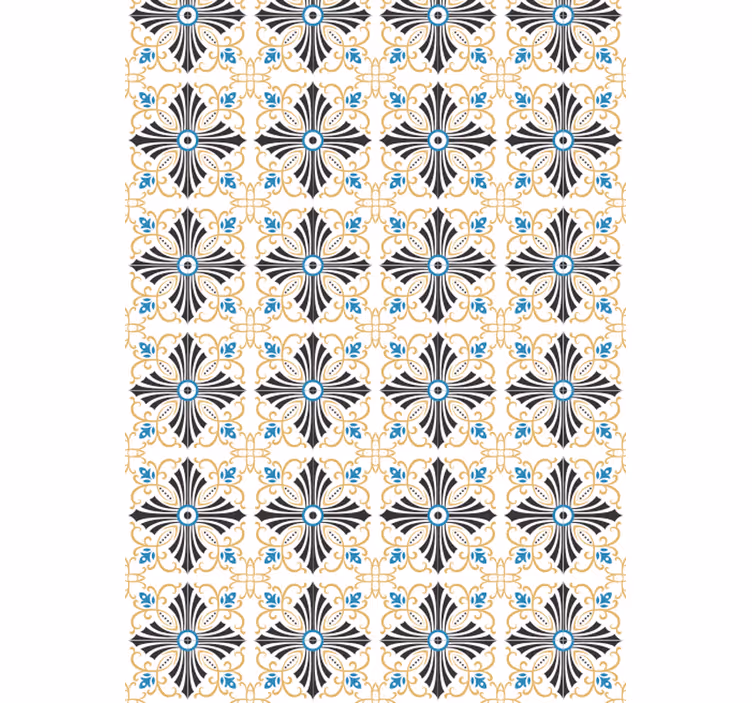 Papel tapiz ornamental patrón de medallón floral - TenVinilo