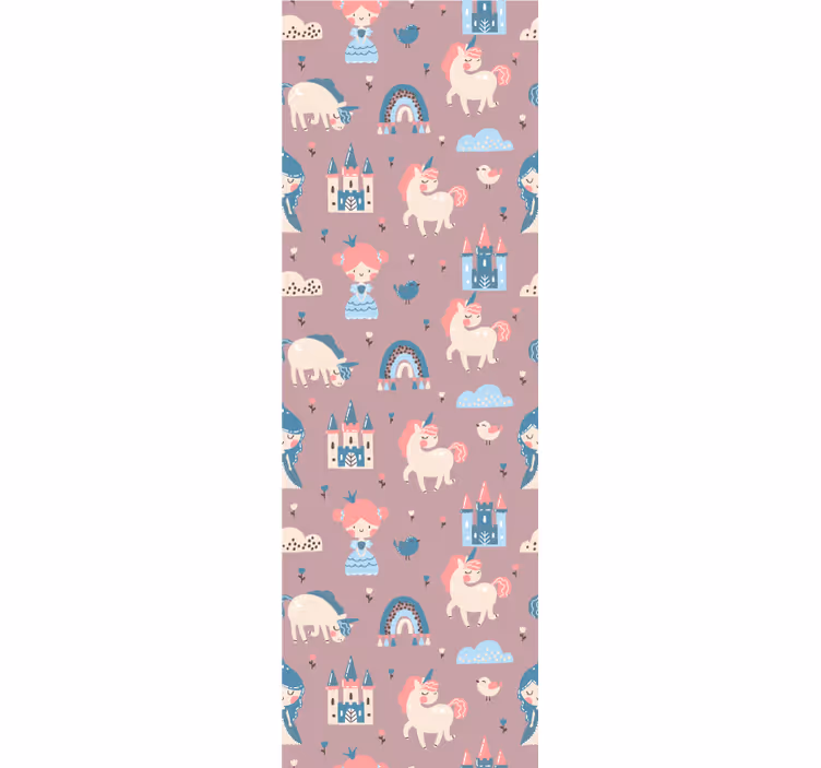 Papel tapiz bebé unicornios de cuento de hadas - TenVinilo