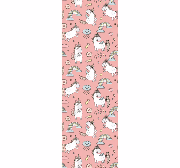 Papel tapiz animales arcoiris unicornio - TenVinilo